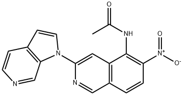 Acetamide, N-[6-nitro-3-(1H-pyrrolo[2,3-c]pyridin-1-yl)-5-isoquinolinyl]- Structural
