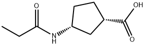 rac-(1R,3S)-3-propanamidocyclopentane-1-carboxylic acid Structural
