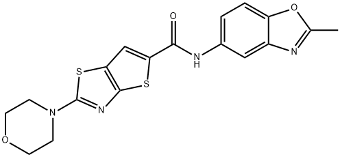 Thieno[2,3-d]thiazole-5-carboxamide, N-(2-methyl-5-benzoxazolyl)-2-(4-morpholinyl)- Structural