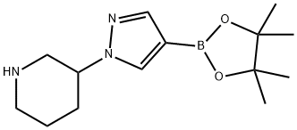 Piperidine, 3-[4-(4,4,5,5-tetramethyl-1,3,2-dioxaborolan-2-yl)-1H-pyrazol-1-yl]- Structural