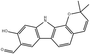 Pyrano[2,3-a]carbazole-8-carboxaldehyde, 2,11-dihydro-9-hydroxy-2,2-dimethyl- Structural