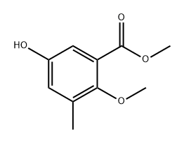 Benzoic acid, 5-hydroxy-2-methoxy-3-methyl-, methyl ester Structural