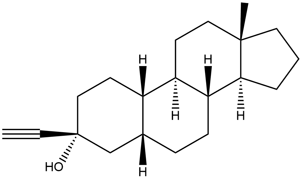 Estran-3-ol, 3-ethynyl-, (3α,5β)- (9CI) Structural
