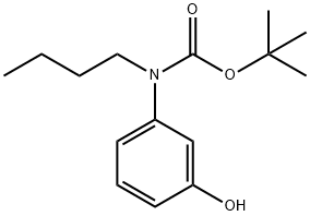 tert-butyl N-butyl-N-(3-hydroxyphenyl)carbamate Structural