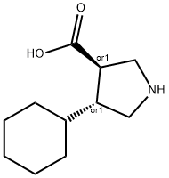 rac-(3R,4R)-4-cyclohexylpyrrolidine-3-carboxylic acid, trans Structural