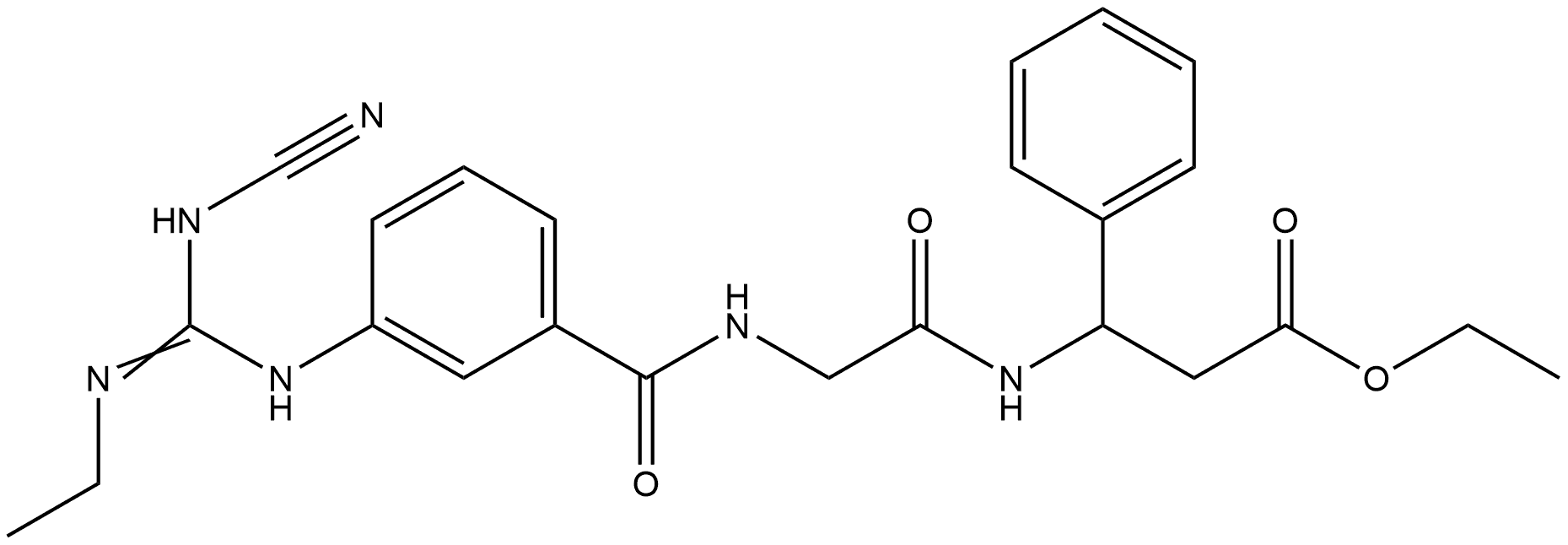Benzenepropanoic acid, β-[[2-[[3-[[(cyanoamino)(ethylimino)methyl]amino]benzoyl]amino]acetyl]amino]-, ethyl ester Structural
