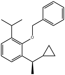 Benzene, 1-[(1R)-1-cyclopropylethyl]-3-(1-methylethyl)-2-(phenylmethoxy)- Structural