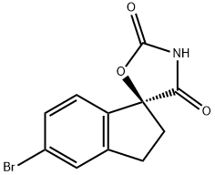 Spiro[1H-indene-1,5'-oxazolidine]-2',4'-dione, 5-bromo-2,3-dihydro-, (1S)- Structural