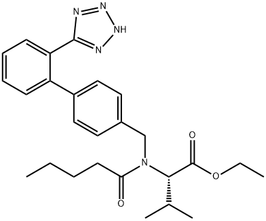 Valine, N-(1-oxopentyl)-N-[[2'-(2H-tetrazol-5-yl)[1,1'-biphenyl]-4-yl]methyl]-, ethyl ester Structural