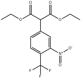 Propanedioic acid, 2-[3-nitro-4-(trifluoromethyl)phenyl]-, 1,3-diethyl ester Structural