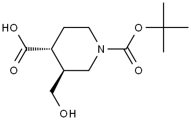 rac-(3R,4S)-1-[(tert-butoxy)carbonyl]-3-(hydroxym
ethyl)piperidine-4-carboxylic acid Structural