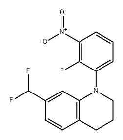 Quinoline, 7-(difluoromethyl)-1-(2-fluoro-3-nitrophenyl)-1,2,3,4-tetrahydro- Structural