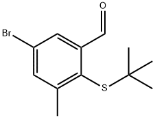 Benzaldehyde, 5-bromo-2-[(1,1-dimethylethyl)thio]-3-methyl- Structural