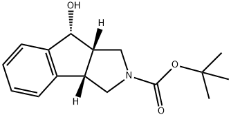 Indeno[1,2-c]pyrrole-2(1H)-carboxylic acid, 3,3a,8,8a-tetrahydro-8-hydroxy-, 1,1-dimethylethyl ester, (3aS,8R,8aS)- Structural