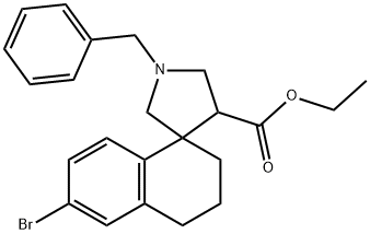 Ethyl 1''-benzyl-6-bromo-3,4-dihydro-2H-spiro[naphthalene-1,3''-pyrrolidine]-4''-carboxylate Structural