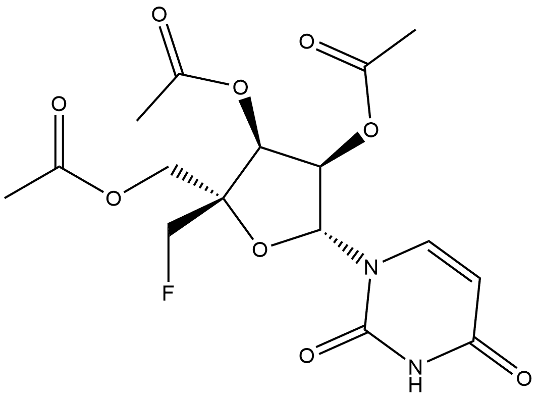 Uridine, 4′-C-(fluoromethyl)-, 2′,3′,5′-triacetate Structural
