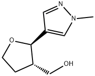 rac-[(2R,3S)-2-(1-methyl-1H-pyrazol-4-yl)oxolan-3-yl]methanol, trans Structural