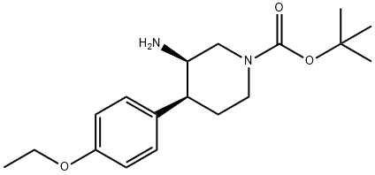 rac-tert-butyl (3R,4S)-3-amino-4-(4-ethoxyphenyl)piperidine-1-carboxylate, cis Structural