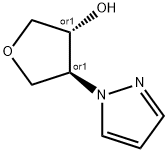 rac-(3R,4S)-4-(1H-pyrazol-1-yl)oxolan-3-ol, trans Structural
