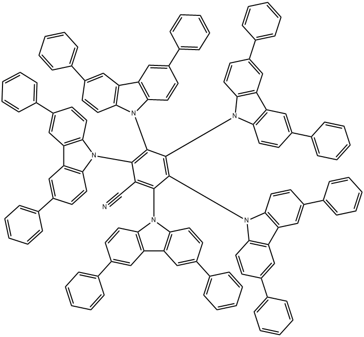 Benzonitrile, 2,3,4,5,6-pentakis(3,6-diphenyl-9H-carbazol-9-yl)- Structural