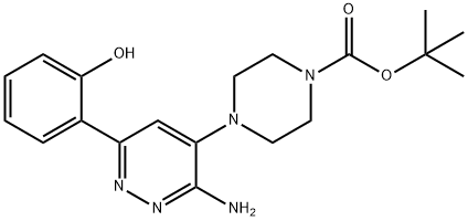 1-Piperazinecarboxylic acid, 4-[3-amino-6-(2-hydroxyphenyl)-4-pyridazinyl]-, 1,1-dimethylethyl ester Structural