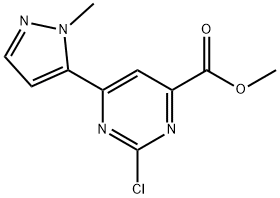 Methyl 2-chloro-6-(1-methyl-1H-pyrazol-5-yl)pyrimidine-4-carboxylate Structural