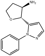 rac-(2R,3R)-2-(1-phenyl-1H-pyrazol-5-yl)oxolan-3-amine, trans Structural