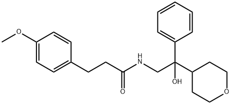 N-[2-Hydroxy-2-phenyl-2-(tetrahydro-2H-pyran-4-yl)ethyl]-4-methoxybenzenepropanamide Structural