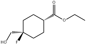 Cyclohexanecarboxylic acid, 4-fluoro-4-(hydroxymethyl)-, ethyl ester, cis- Structural