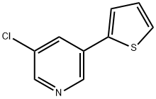 Pyridine, 3-chloro-5-(2-thienyl)- Structural