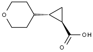 rac-(1R,2S)-2-(oxan-4-yl)cyclopropane-1-carboxylic acid, trans Structural