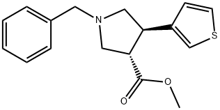 rac-methyl (3R,4S)-1-benzyl-4-(thiophen-3-yl)pyrrolidine-3-carboxylate, trans Structural