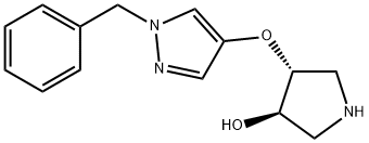 rac-(3R,4R)-4-[(1-benzyl-1H-pyrazol-4-yl)oxy]pyrrolidin-3-ol, trans Structural