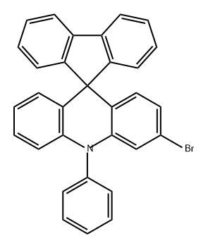 Spiro[acridine-9(10H),9'-[9H]fluorene], 3-bromo-10-phenyl- Structural