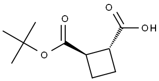 rac-(1R,2R)-2-[(tert-butoxy)carbonyl]cyclobutane-1-carboxylic acid, trans Structural