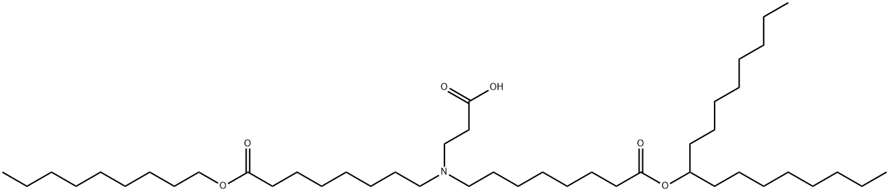 Octanoic acid, 8-[(2-carboxyethyl)[8-(nonyloxy)-8-oxooctyl]amino]-, 1-(1-octylnonyl) ester Structural