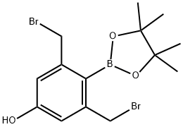 Phenol, 3,5-bis(bromomethyl)-4-(4,4,5,5-tetramethyl-1,3,2-dioxaborolan-2-yl)- Structural