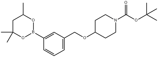 tert-Butyl 4-[3-(4,4,6-trimethyl-1,3,2-dioxaborinan-2-yl)benzyloxy]piperidine-1-carboxylate Structural