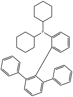 dicyclohexyl(6'-phenyl-[1,1':2',1''-terphenyl]-2-yl)phosphane Structural