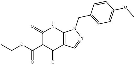 Ethyl 1-(4-methoxybenzyl)-4,6-dioxo-4,5,6,7-tetrahydro-1H-pyrazolo[3,4-b]pyridine-5-carboxylate Structural