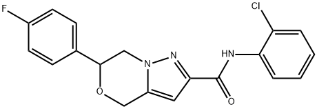 N-(2-Chlorophenyl)-6-(4-fluorophenyl)-6,7-dihydro-4H-pyrazolo[5,1-c][1,4]oxazine-2-carboxamide Structural