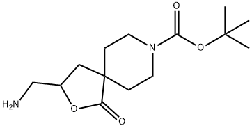 tert-butyl 3-(aminomethyl)-1-oxo-2-oxa-8-azaspiro[4.5]decane-8-carboxylate Structural