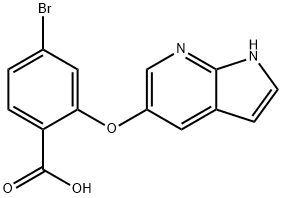 Benzoic acid, 4-bromo-2-(1H-pyrrolo[2,3-b]pyridin-5-yloxy)- Structural
