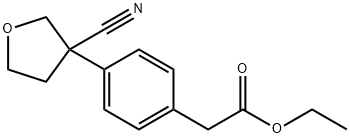 ethyl 2-(4-(3-cyanotetrahydrofuran-3-yl)phenyl)acetate Structural