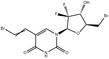 Uridine, 5'-bromo-5-(2-bromoethenyl)-2',5'-dideoxy-2',2'-difluoro- (9CI) Structural