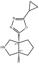 rac-2-[(3aR,6aR)-octahydrocyclopenta[c]pyrrol-3a-yl]-5-cyclopropyl-1,3,4-oxadiazole, cis Structural