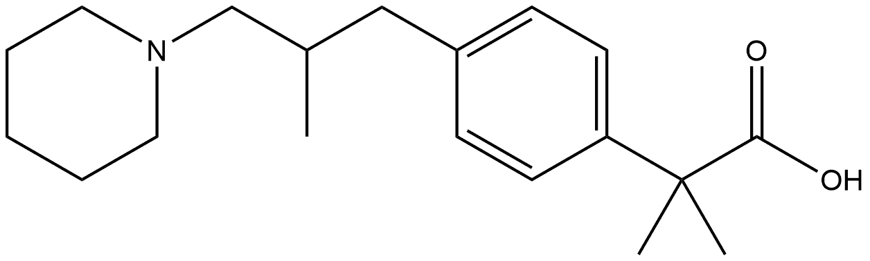 Benzeneacetic acid, α,α-dimethyl-4-[2-methyl-3-(1-piperidinyl)propyl]- Structural