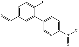 Benzaldehyde, 4-fluoro-3-(6-nitro-3-pyridinyl)- Structural