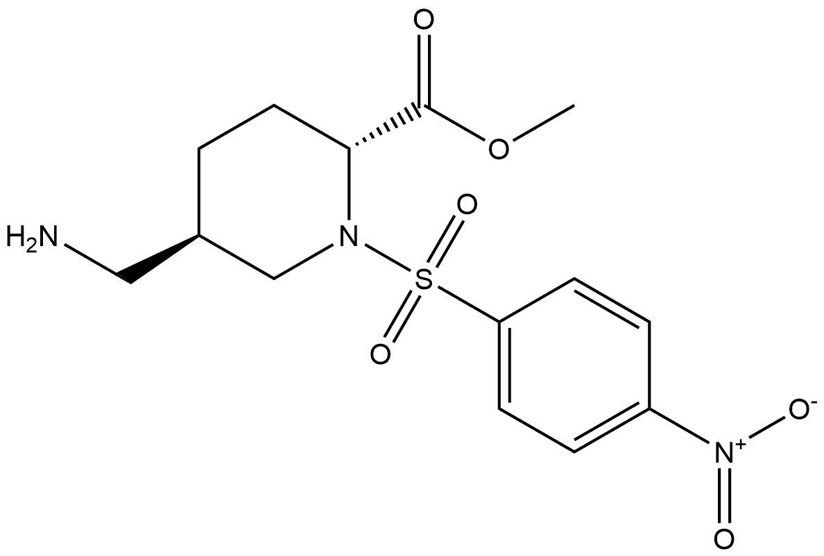 rel-Methyl (2R,5R)-5-(aminomethyl)-1-[(4-nitrophenyl)sulfonyl]-2-piperidinecarboxylate Structural