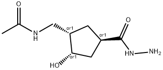 rac-N-{[(1R,2R,4S)-4-(hydrazinecarbonyl)-2-hydroxycyclopentyl]methyl}acetamide Structural